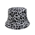 Close-up of leopard print bucket hat showing durable stitching on the wide brim - M (56-58cm) / Beige