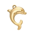 Gold plated stainless steel dolphin charm pendant for DIY jewelry making and bracelets - Gold 532# Jumping Dolphin / 13.5*21mm