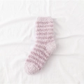 Calze in pile corallo a righe rosa e viola da donna per il massimo calore invernale - Taglia unica / Righe Viola Chiaro