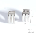 Silver stainless steel hoop earrings with white inlay and 14mm dimension - Silver (Shell Inlay)