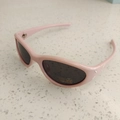 Pink retro kids sunglasses with UV400 protection and CE certified dark lenses - Pink