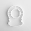 Cortador de galletas navideño de plástico blanco con forma redonda para repostería creativa - E0396-Bola de Cristal
