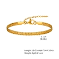 Dettaglio del bracciale dorato a tre strati con specifiche di misura e chiusura a moschettone - Stile Intrecciato Oro (BR-2083G)