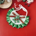 Bavoir de Noël pour animaux avec sapin scintillant et bordure en dentelle verte - Taille unique / Bavoir Arbre de Noël
