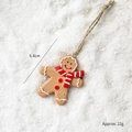 Omino di pan di zenzero in resina con sciarpa a righe rosse per albero di Natale, 6,4 cm - Omino di pan di zenzero