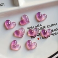 Glittery heart resin charms with purple pink gradient for DIY hair accessories - Single Piece (2cm) / Purple Heart