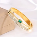【181-1】golden Emerald With Diamonds
