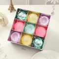 9-delige macaron kerstballenset in geschenkverpakking met pastelkleuren en texturen - 9st Cadeauverpakking / Meerkleurig Geschilderd 8cm 9st