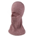 Gebreide winter bivakmuts voor heren en dames in roze-paars met geribbelde textuur - Roze