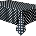 Mantel rectangular negro con lunares blancos para decoración de fiestas infantiles - Lunares Negros y Blancos