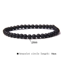 4mm natural black lava stone beaded stretch bracelet with 19cm circumference length - 4mm Lava Stone