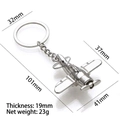 Silver vintage piston airplane model keychain in polished zinc alloy for aviation fans - X-282 Propeller Aircraft