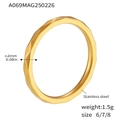 Macro detail of 18K gold-plated irregular faceted ring with 2mm band width dimensions - US 6 / Gold-Geometric