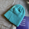 Winter warm knitted beanie hat in teal blue color with thick cozy texture for unisex - Elastic / Lake Blue