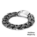Pulsera vintage para hombre en plata antigua con grabado y cierre pulido de alta calidad - 20cm / Estilo C (KB111165-BD)