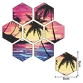 DIY Diamant Malerei Auto Untersetzer Set mit tropischem Strand Sonnenuntergang Design - CZD-051 Sonnenuntergang am Strand / 2 Stück/Set