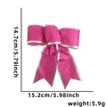 Glitzernde fuchsia Weihnachtsschleife mit Silberrand für Baumschmuck, 15cm x 14.7cm groß - 3-Ohr 15cm / Rosarot