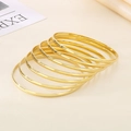 Set of seven 18k gold plated minimalist 3.6mm polished stainless steel bangles - Inner Diameter 68mm / 7-Pack Set / Gold