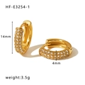 Επιχρυσωμένα σκουλαρίκια πεταλούδα C 18K με ζιργκόν, ύψος 14mm και βάρος 3,5g ανά ζεύγος - Ορθογώνιος Κρίκος με Στρας (HF-E3254-1)