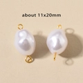 Irregular baroque faux pearl pendant with gold stainless steel ring 11x20mm - 3# Baroque Irregular (11x20mm) / Gold