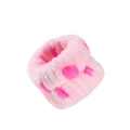 Polsini in morbido peluche rosa a pois per lavare il viso e assorbire l'acqua con facilità - Polsino Rosa a Pois Rosso Rosa