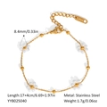 Detalle de pulsera de flores tejidas con dimensiones y especificaciones de acero inoxidable - Pulsera de Flores (YYB025040)