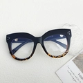 Cat eye glasses frames in matte black and tortoiseshell print with silver rivets - Black and Tortoise Gradient