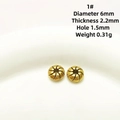 Goldene Legierung Schneeflocke Abstandsperle für DIY Schmuck, 6mm Durchmesser, Typ 1 - 1# (Spiralenstruktur Zwischenperle)
