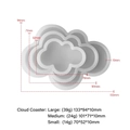 Cloud shaped silicone resin coaster molds in three sizes for DIY craft projects - Cloud Set