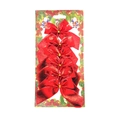 Christmas tree glitter bows 6-pack in vibrant red on festive card packaging - Card Packaged Set / 6 Pieces/Pack (8cm) / Shiny Red