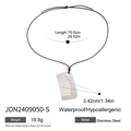 Waterproof stainless steel comb pendant necklace with 75cm chain length and details - Silver Comb Pendant (JDN2409050-S)