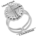 Detailed dimensions of sunflower style stainless steel ring base for DIY jewelry - J463 / Steel