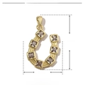 Detailed dimensions of gold horseshoe pendant with zircon, 27mm height and 15mm width - Large Gold Horseshoe Zircon