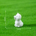 Miniature white resin puppy figurine for DIY decor, size 3.1cm height and 2.4cm width - 4# Samoyed