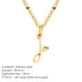 Elegante collana in acciaio inossidabile dorato con iniziale J e ciondolo a cuore - Lettera J / Oro