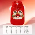 Größentabelle für Neujahrs-Hundeweste im traditionellen roten Tang-Stil mit Löwenstickerei - XS / De Luo Rot-Drache