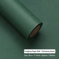 Christmas green waterproof flower wrapping paper roll in 58cm by 8 yards size - Roll (58cm*7m) / Christmas Green