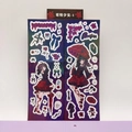 Gothic-Stil Cartoon Anime Mädchen Aufkleber mit roten Rosen und dunklen Laser-Mustern - Gothic Mädchen