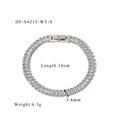 Detailopname van zilveren 18K roestvrijstalen tennisarmband met 5.6mm zirkonia's - Zilveren Basis / Witte Zirkonia