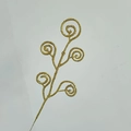 Golden glitter Christmas branch featuring five curly spiral decorative twigs for tree decor - 30cm Candy Spiral