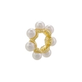 Macro view of 18K gold plated copper beads with integrated round pearls for DIY jewelry - VZ399 Gold (OD 11.5mm Hole 3.5mm)