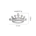 Silver crown brooch with sparkling rhinestones, 5.1cm wide by 2.9cm high, weighting 9.1g - Crown Style 6 (Silver)