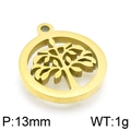 Gouden Levensboom roestvrijstalen hanger met een diameter van 13mm en een gewicht van 1g - 13mm(KLJ4269-Z) / Goud