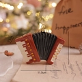 Ornamento natalizio a fisarmonica in marrone e rosso per decorazioni festive - Fisarmonica