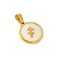 18K gold plated titanium steel necklace with white shell Sagittarius constellation pendant - Sagittarius - Single Pendant