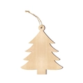 Minimalist wooden Christmas tree ornament with natural wood grain and jute twine hanger - Christmas Tree (10 Pieces)