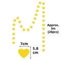 Sparkling gold heart garland decor, 3m long with 28 pieces for wedding and party decoration - 7cm Heart/Approx 3m/28pcs / Sparkle Gold