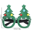 Christmas tree party glasses with colorful pompoms and rhinestones, size 14.5x11.8cm - Dark Green Christmas Tree