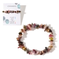 Bracciale chakra con pietre naturali colorate e cartoncino di presentazione per stile bohémien - Viola Verde Multicolore-Con Carta