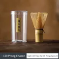 Bamboo Matcha Whisk 120 prongs type with clear storage tube for Japanese tea ceremony - 120 Prong Whisk